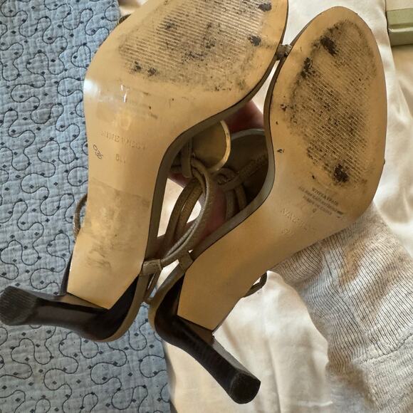 NINE WEST Tan Strappy Embellished Heel With Ankle Strap Size 8 Casual comfort - Picture 4 of 6